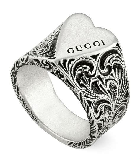 gucci sterling silver heart ring size 5.5|Gucci Trademark Sterling Silver Heart Ring .